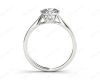 Art Deco Solitaire Round Cut Four Claw Diamond Ring  In 18K White