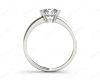 Round Cut Bezel Set Diamond Ring on a Plain Band. in 18K White