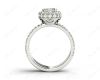 Cushion Cut Four Claw Set Diamond Engagement Ring in Platinum