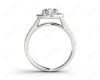 Round Cut Halo Diamond Engagement ring with claw set centre stone in 18K White