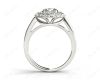 Round Cut Double Halo Diamond Engagement ring with claw set centre stone in Platinum