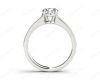 Round Cut Four Claw Set Milgrain Diamond Engagement Ring With Pavé Side Stones in Platinum