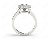 Round Cut Halo Diamond Engagement Ring Split Band with Four Claws Set Centre Stone in Platinum