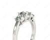 Cushion Cut Four Caw Trilogy Diamond Engagement Ring In 18K White