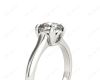 Cushion Cut Classic Four Claws Diamond Solitaire Ring in 18K White