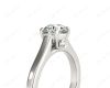 Round Cut Solitaire Diamond Engagement Ring with Four Prong set centre stone in 18K White