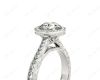 Round Cut Halo Vintage Diamond Engagement Ring With Claw Set Centre Stone in 18K White