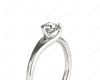 Cushion Cut Diamond Ring with Three Prong Set Centre Stone and Pavé Set Side Stones in Platinum