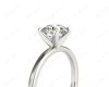 Round Cut Solitaire Four Claws Diamond Ring in 18K White