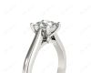 Princess Cut Solitaire Diamond Engagement Ring with Claw set centre stone with a Tapered Band in 18K White