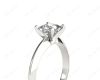 Princess Cut Solitaire Diamond Engagement Ring with Claw set centre stone with Knife-Edge Shoulders in Platinum