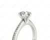 Round Cut Six Claw Set Diamond Ring with Round cut Diamonds  in 18K White