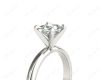 Princess Cut Classic Four Claws Diamond Solitaire Ring with Half Round Edge Shoulders in 18K White