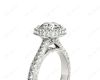 Vintage Style Double Halo Round Cut Diamond Engagement Ring With Claw Set Centre Stone in 18K White