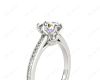 Vintage Style Round Cut Diamond Ring With Six Claws Set Centre Stone. in 18K White