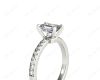 Emerald Cut Diamond Engagement Ring with Four Prong set centre stone in Platinum