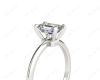 Emerald Cut Classic Four Claws Diamond Solitaire Ring in 18K White