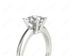 Princess Cut Classic Four Claws Diamond Solitaire Ring in Platinum