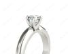 Round cut classic diamond solitaire ring with six claws setting in Platinum