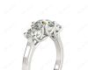 Round Cut Diamond Trilogy Cross Over Ring Setting in 18K White