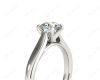 Round Cut Solitaire Four Claws Diamond Engagement Ring in 18K White