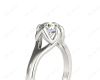 Round Cut Diamond Solitaire Engagement Ring in Split Interwoven Six Prongs Setting in Platinum