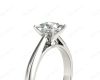 Princess Cut Four Claw Set Diamond Ring   in 18K White