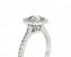 Cushion Square Cut Halo Diamond Engagement Ring with Claw Set Centre Stone in 18K White