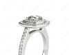 Double Halo Diamond Engagement Ring Round Cut with Claw Set Centre Stone Channel Setting Side Stone in Platinum