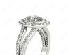 Oval Cut Double Halo Diamond Engagement ring with claw set centre stone in Platinum