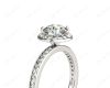 Round Cut Halo Diamond Ring with Four Claws Set Centre Stone in 18K White