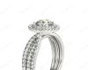 Round Cut Double Halo Diamond Engagement ring with claw set centre stone in Platinum