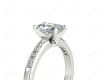 Radiant Cut Diamond Engagement ring with four claws centre stone in 18K White