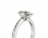 Pear Cut Diamond Engagement ring with six claws centre stone in 18K White