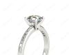 Asscher Cut Diamond Engagement ring with four claws centre stone in 18K White