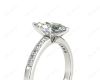 Marquise Cut Diamond Engagement ring with six claws centre stone in 18K White