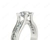 Princess Cut Diamond Engagement ring with four claws Channel Setting Side Stones  in 18K White