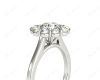 Round Cut Halo Diamond Engagement ring with claw set centre stone in Platinum