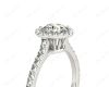Round Cut Halo Diamond Engagement Ring with Claw Set Centre Stone in Platinum