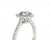 Asscher Cut Halo Diamond Engagement Ring with Claw set centre stone in 18K White