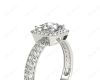 Princess Cut Halo Ring with Milgrain Claw Set Centre Stone in 18K White