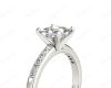 Princess Cut Diamond Engagement ring with four claws centre stone in Platinum