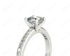 Cushion Cut Diamond Engagement ring with four claws centre stone in Platinum