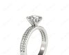 Princess Cut Diamond Engagement Ring with Split Claw Prong set centre stone in Platinum