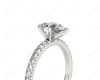 Marquise Cut Claw Set Diamond ring with pave set side stone in Platinum