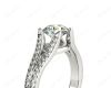 Round Cut Diamond Ring with Four Claws set centre stone in Platinum