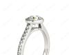 Round Cut Bezel Diamond Ring with Channel Set Side Stones in 18K White