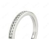 Diamond Wedding Band with Milgrain Setting Stones in 18K White