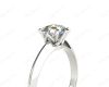 Asscher Cut Four Claw Set Diamond Ring on a Plain Knife Edge Band in Platinum