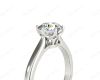 Round Cut Six Claw Set Diamond Ring on a Plain Band in Platinum